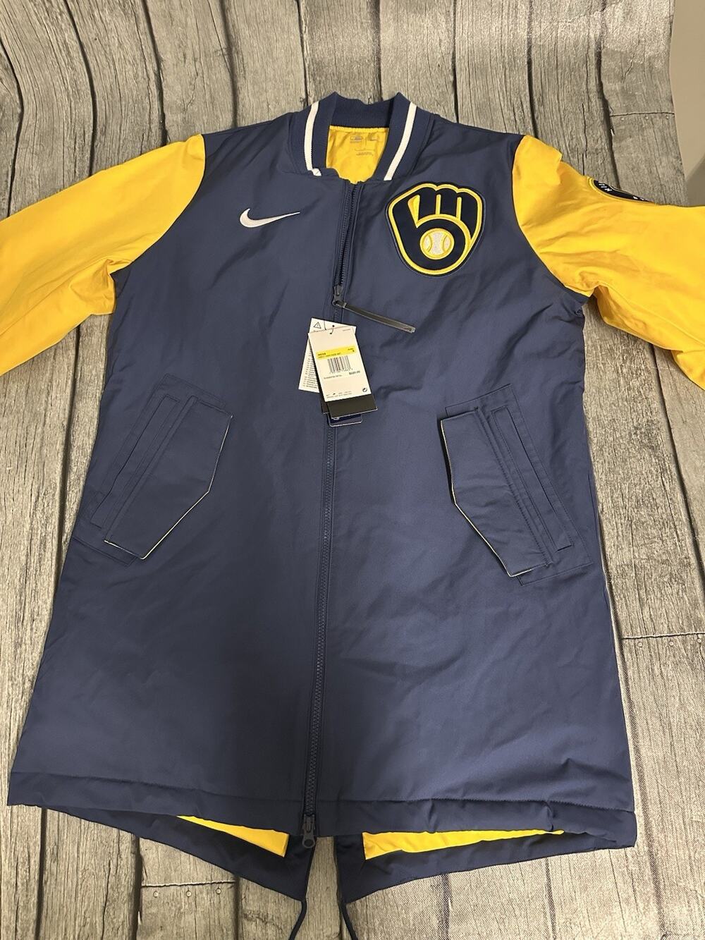 NWT Nike Men's Navy Milwaukee Brewers Dugout Performance Full-Zip Jacket Small